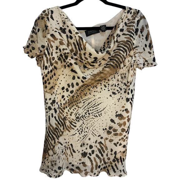 Dana Bachman Leopard Print Sheer Blouse—short sleeve—Size 12–NWT - Picture 6 of 7